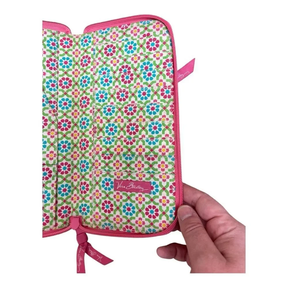 New Vera Bradley Capri Melon Zip Travel Organizer Clutch Wallet - Picture 3 of 9